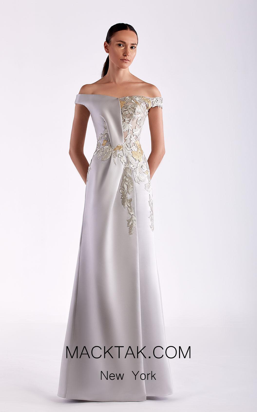 Edward Arsouni SS0465 Silver Front Dress