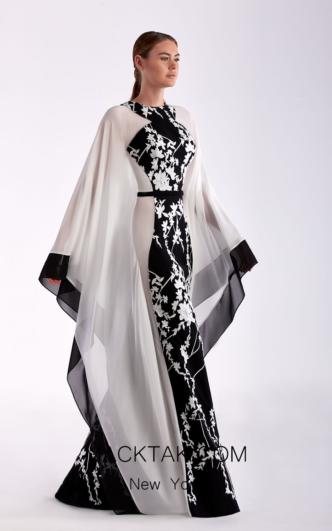 Edward Arsouni SS0474 Black White Front Dress