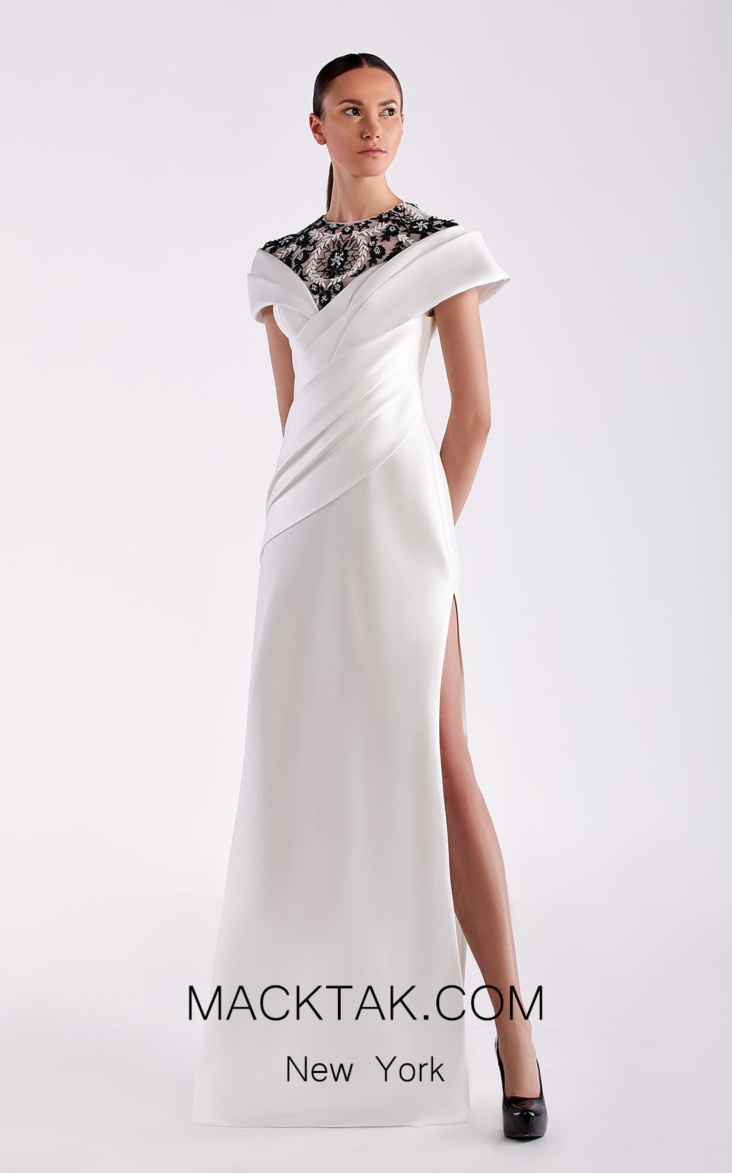 Edward Arsouni SS0479 White Front Dress