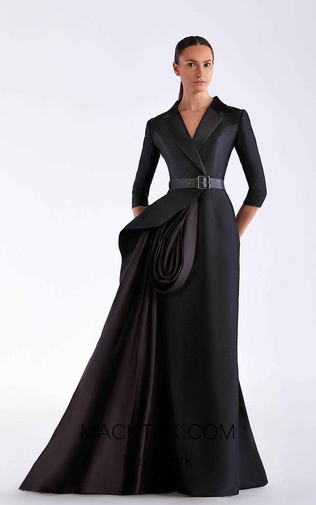 Edward Arsouni SS0491 Black Front Dress
