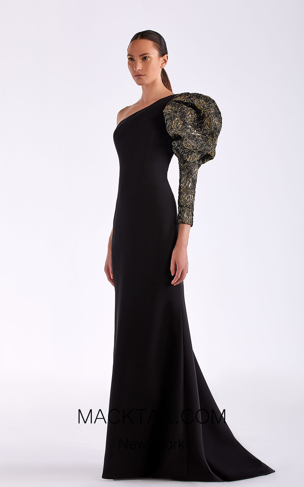 Edward Arsouni SS0499 Black Gold Front Dress