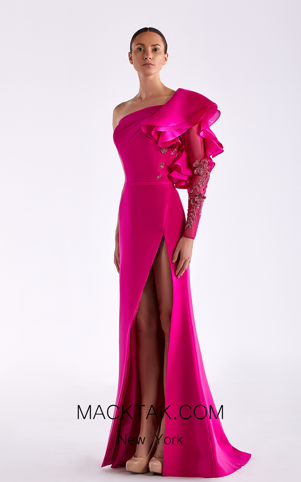 Edward Arsouni SS0513 Fuchsia Front Dress
