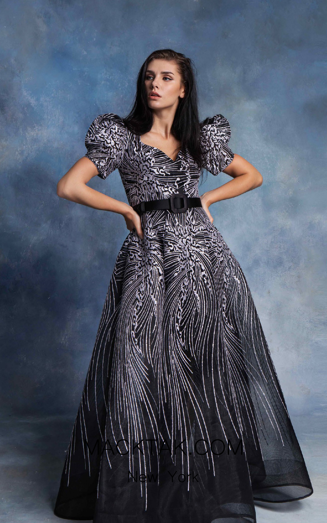In Couture By Kiwi 4729 Black White Front Dress