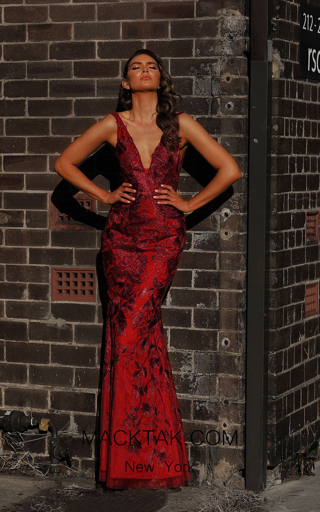 Jadore JX3045 Wine Front Dress