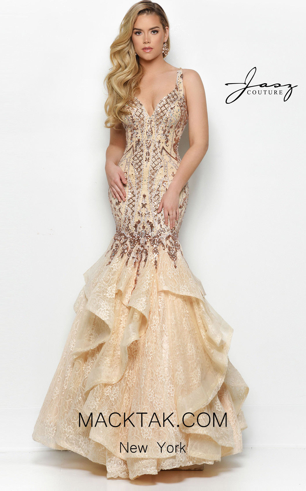 Jasz Couture 7130 Champagne Front Dress