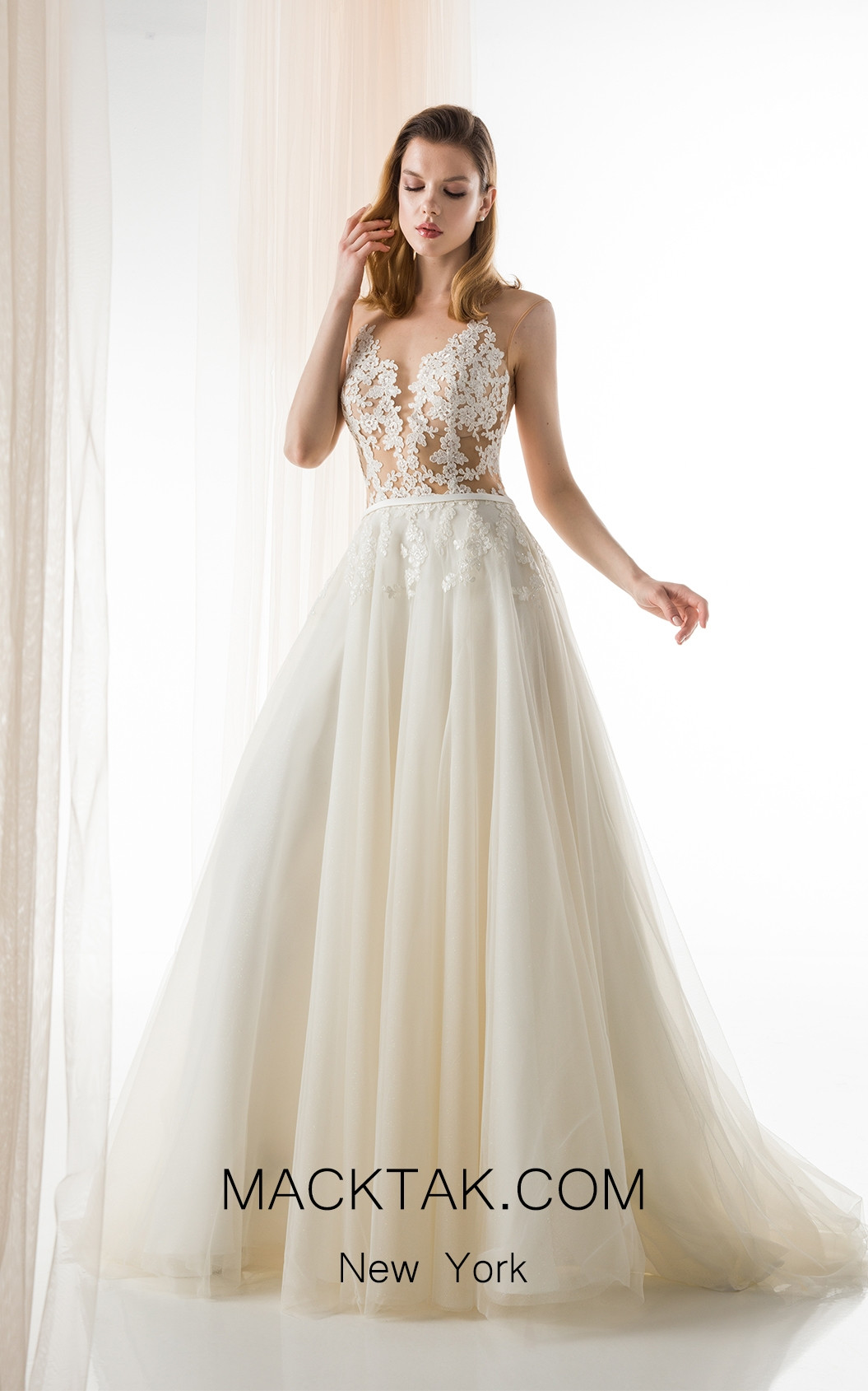 Jiouli Charis 733 Ivory Front Wedding Dress