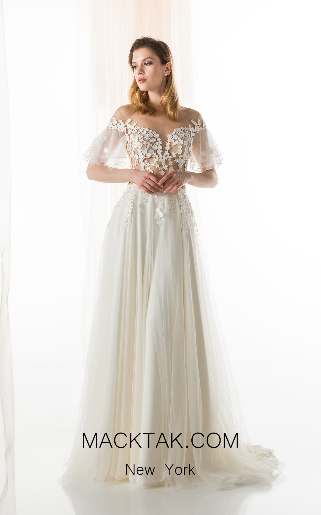 Jiouli Naias 760 Ivory Front Wedding Dress