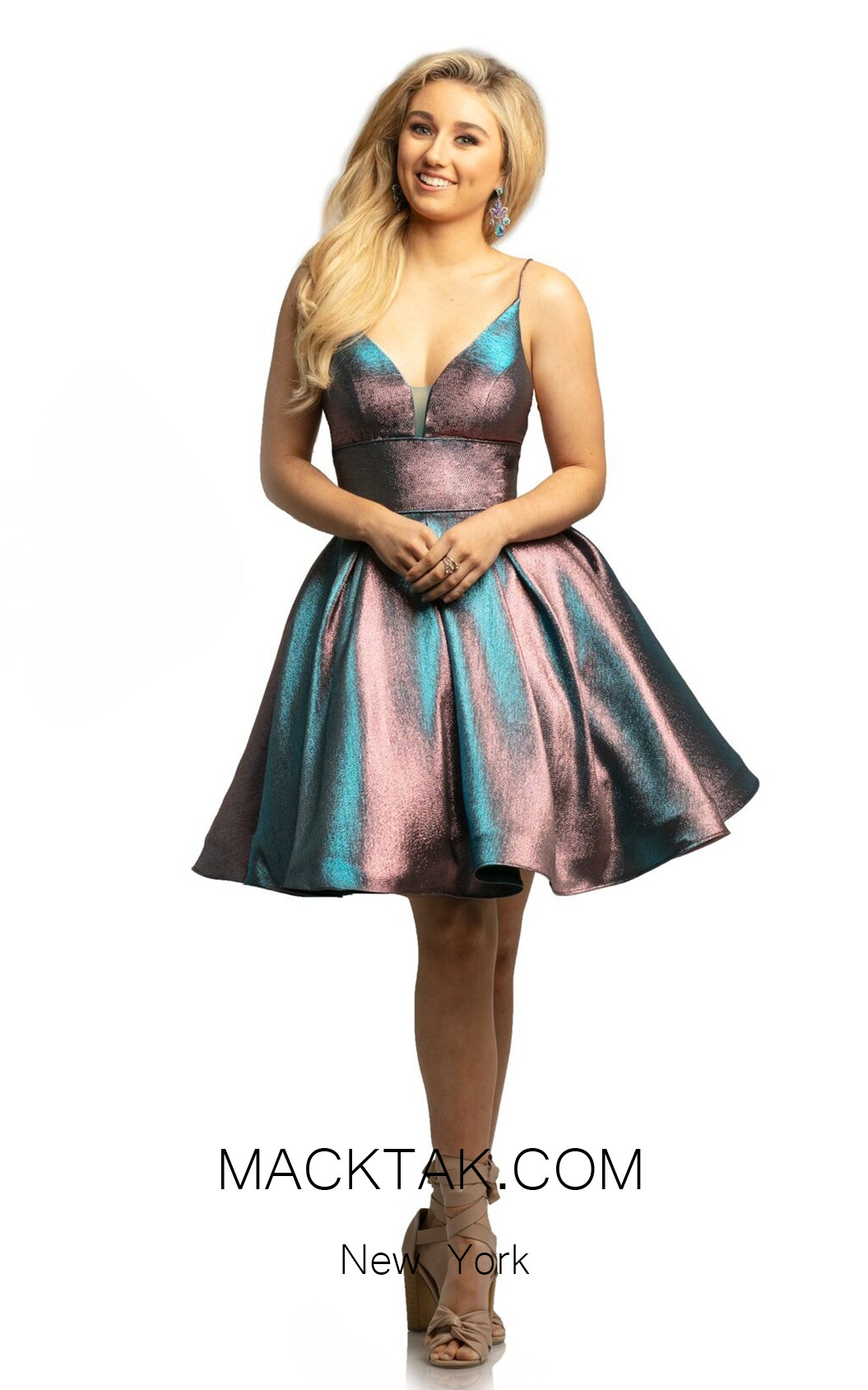 Johnathan Kayne 9201 Aqua Pink Front Dress