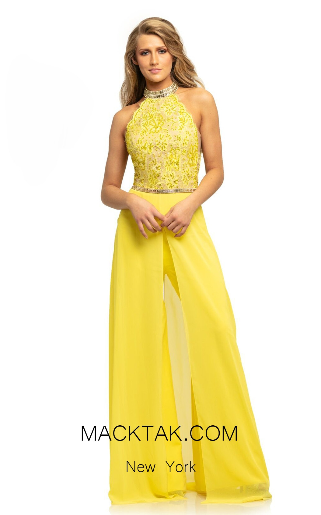 Johnathan Kayne 9205 Yellow Front Dress