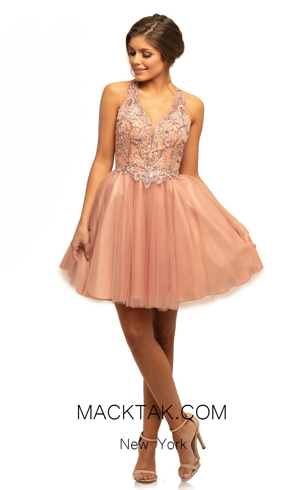 Johnathan Kayne 9234 Light Rose Front Dress