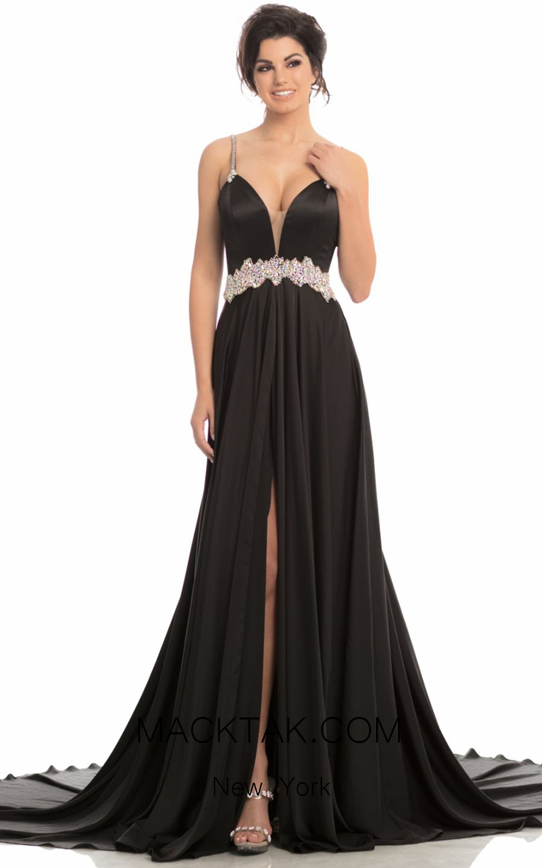Johnathan Kayne 8205 Black Front Dress