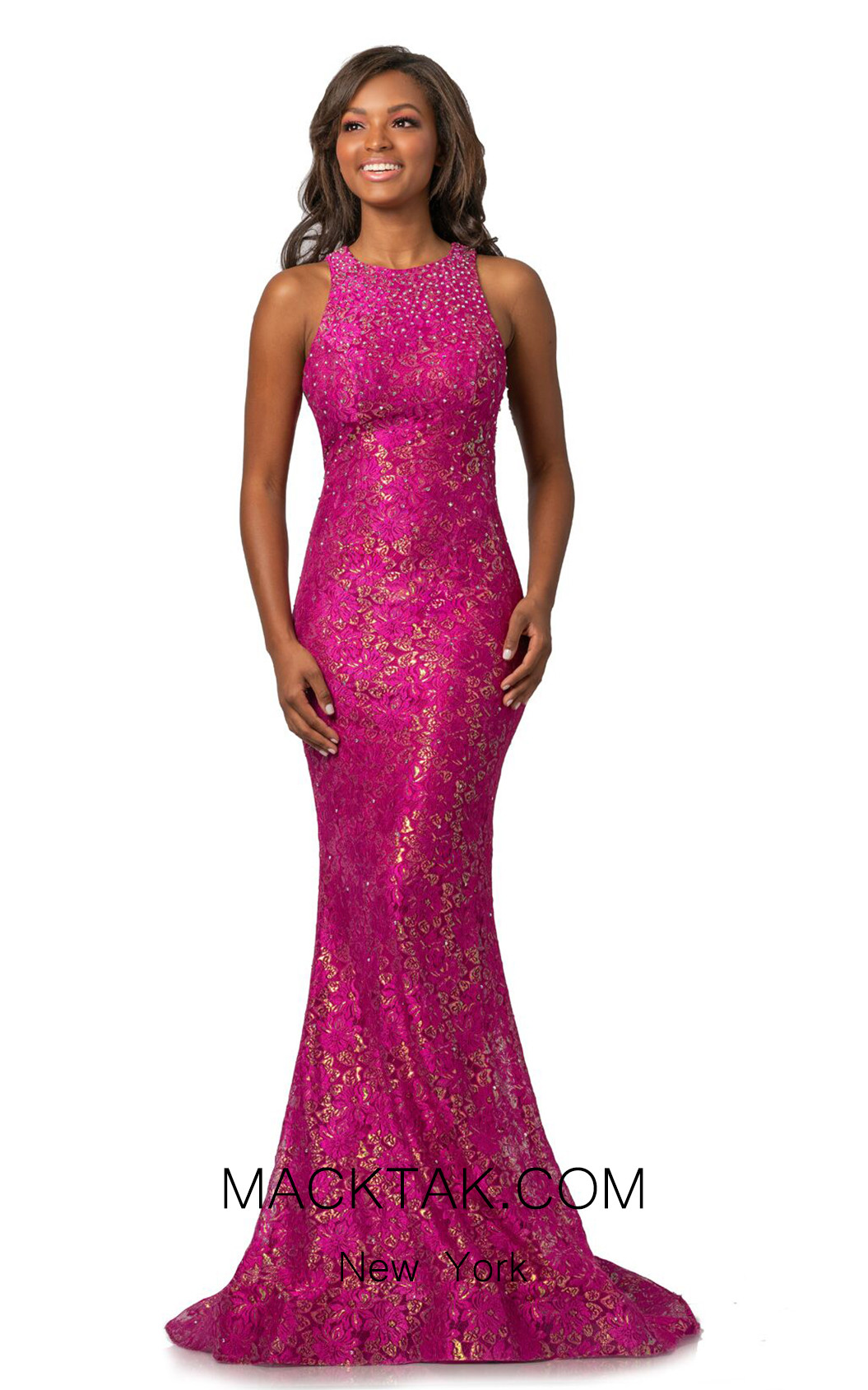 Johnathan Kayne 2036 Magenta Front Dress