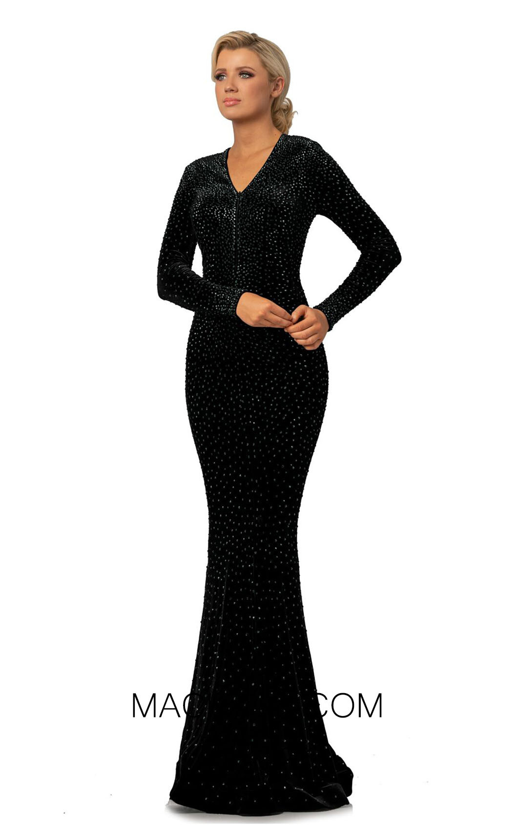 Johnathan Kayne 2045 Black Front Dress
