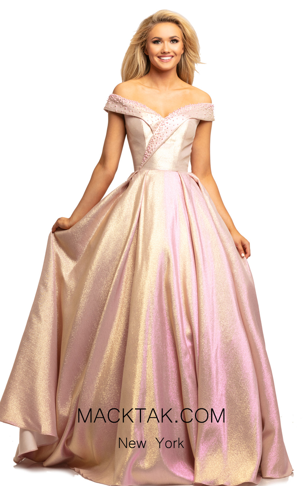 Johnathan Kayne 2072 Pink Gold Front Dress