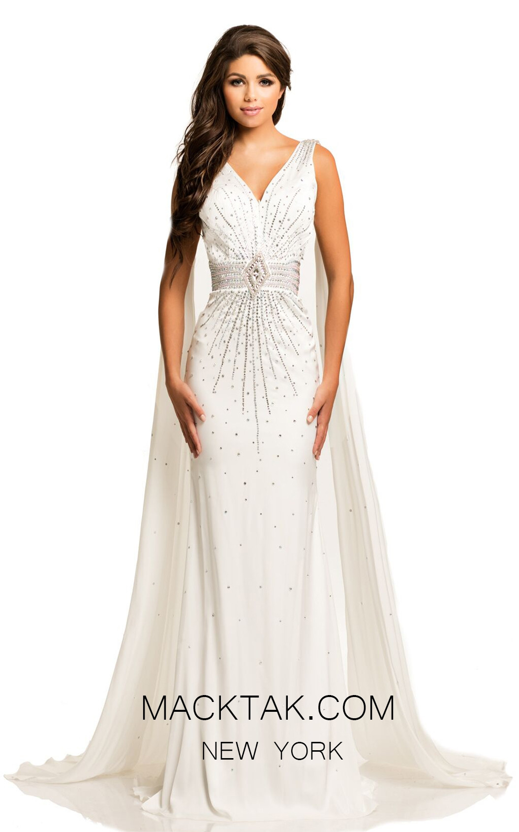 Johnathan Kayne 8010 White Front Dress