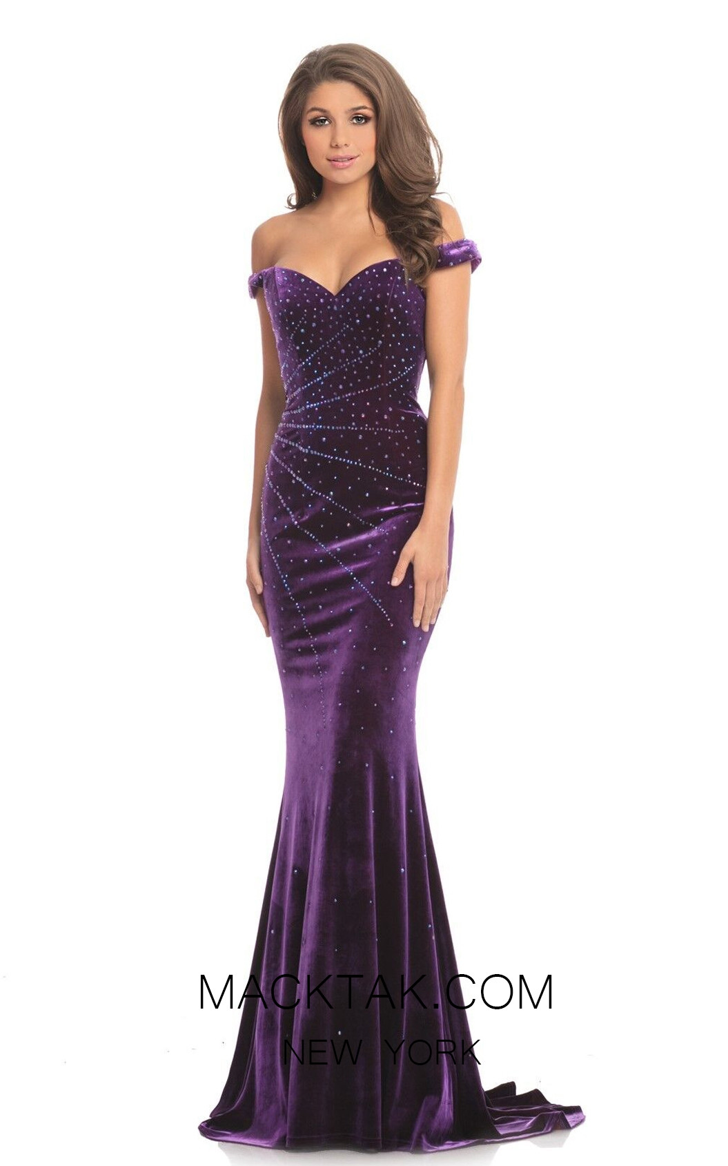 Johnathan Kayne 9011 Purple Front Dress