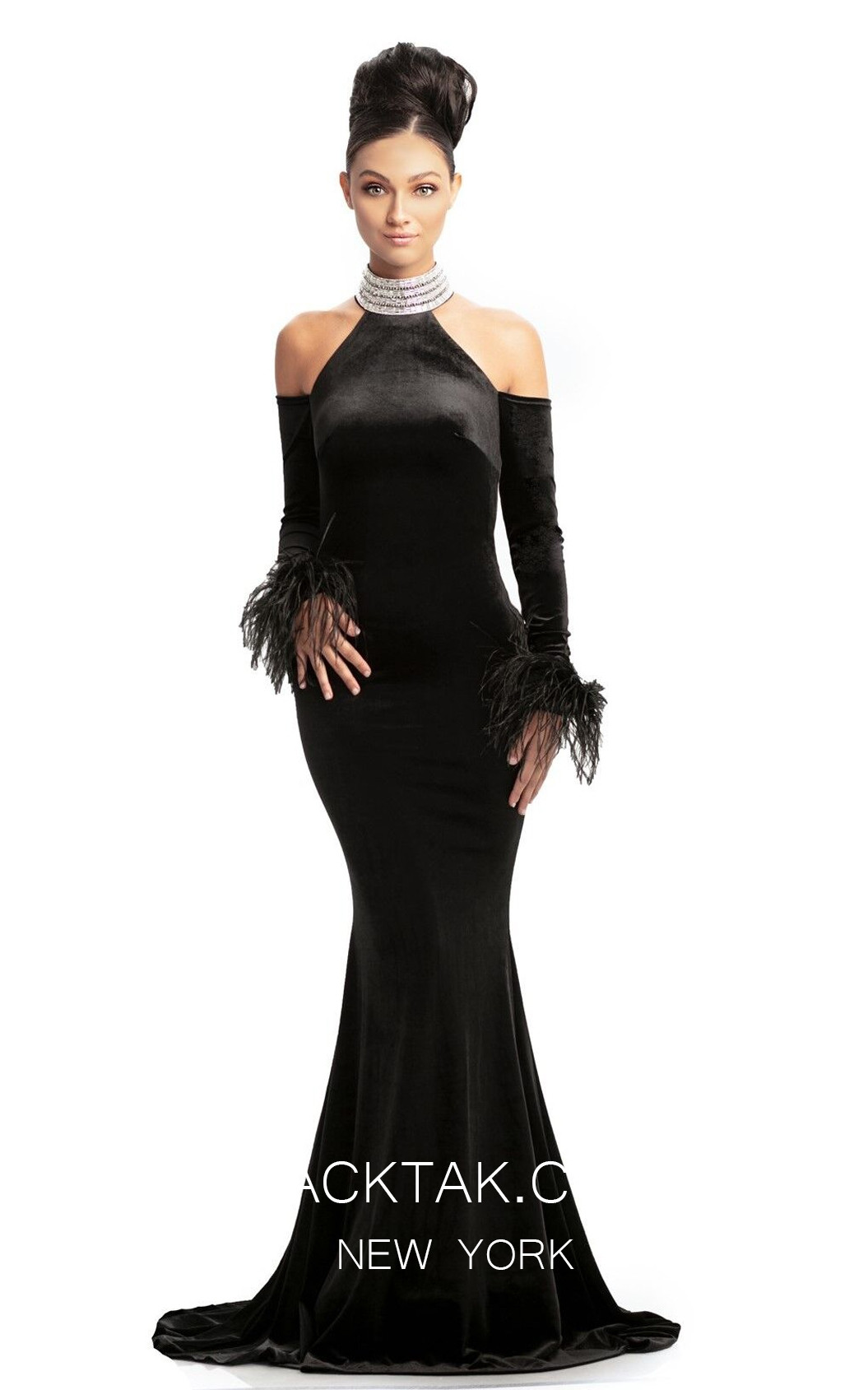 Johnathan Kayne 9015 Black Front Dress