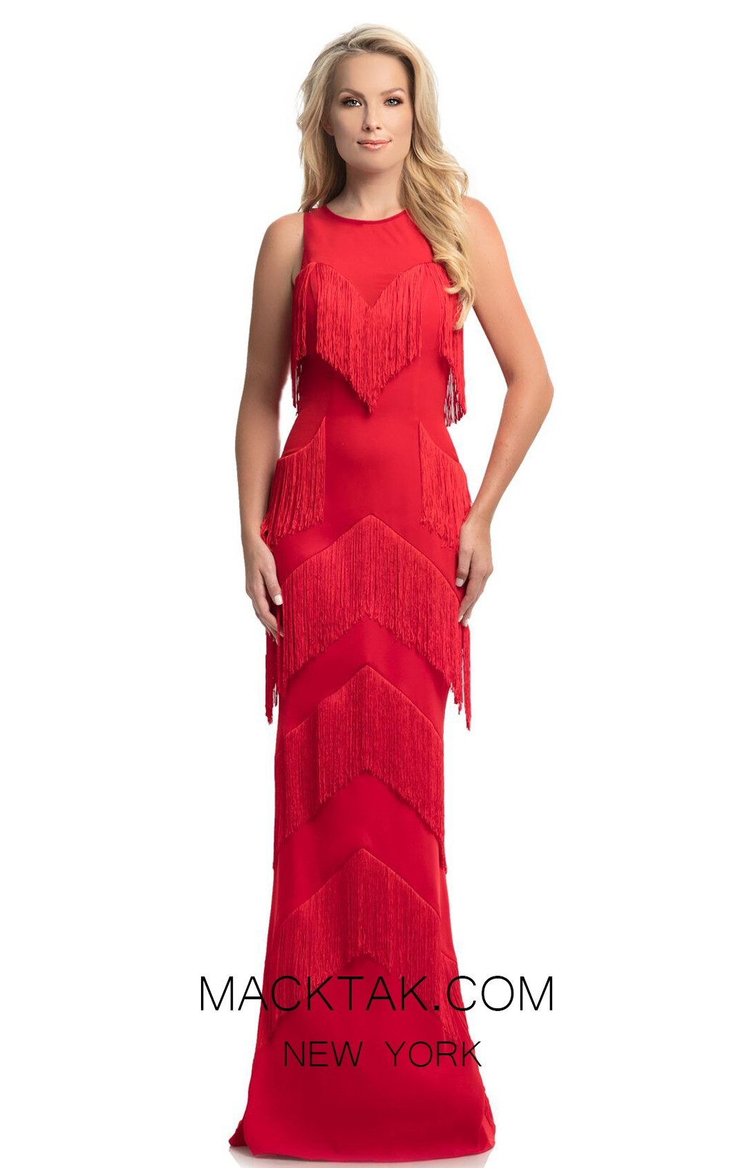 Johnathan Kayne 9020 Red Front Dress