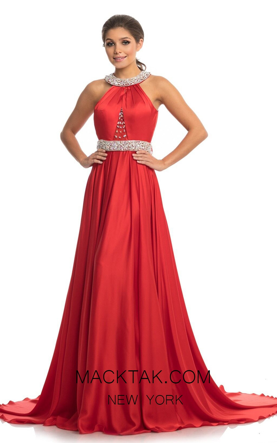 Johnathan Kayne 9034 Red Front Dress