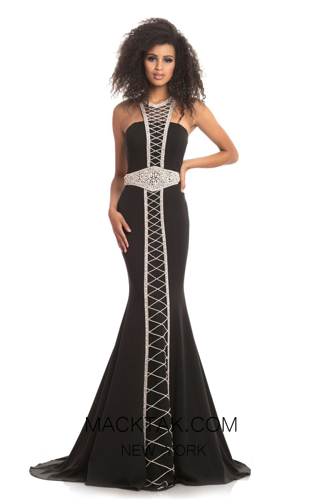 Johnathan Kayne 9051 Black Front Dress