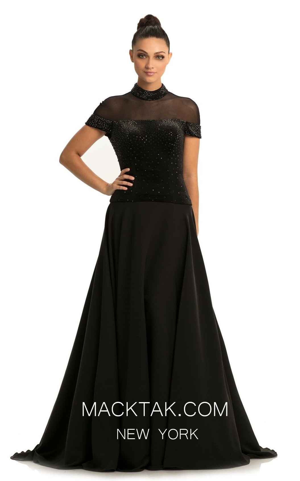 Johnathan Kayne 9057 Black Front Dress