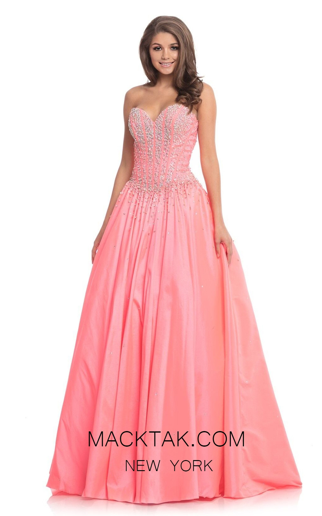 Johnathan Kayne 9063 Hot Coral Front Dress
