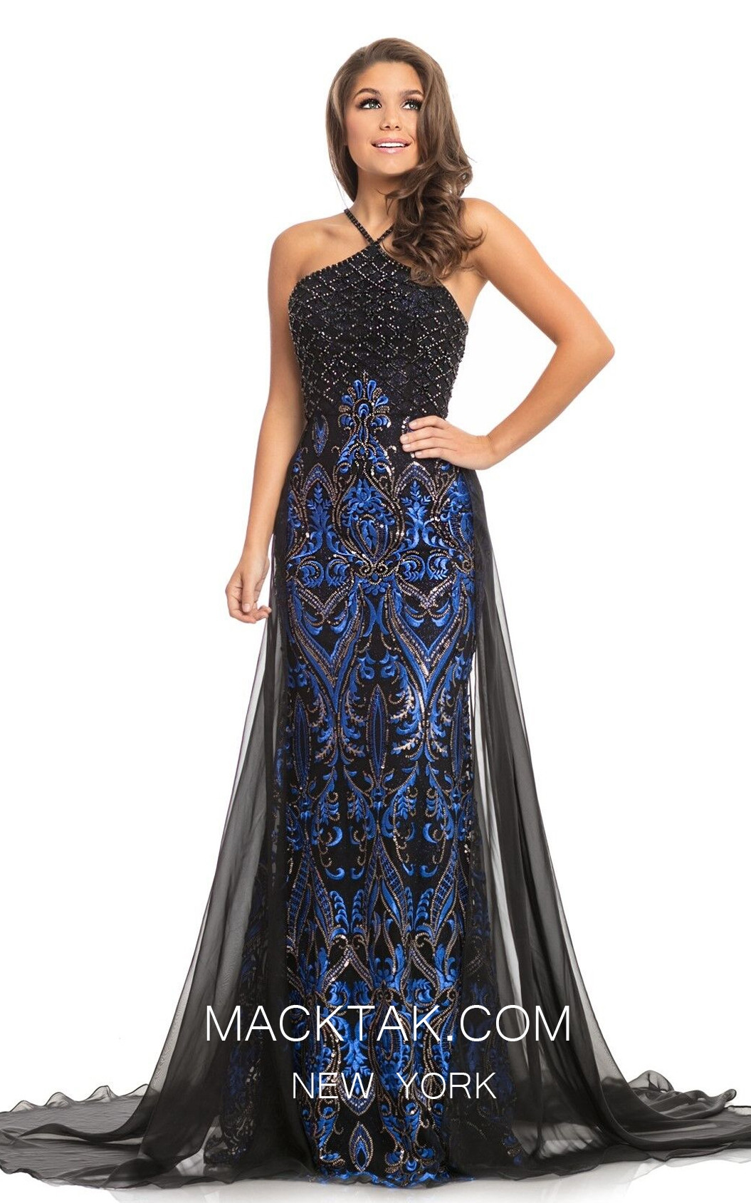 Johnathan Kayne 9088 Black Royal Front Dress