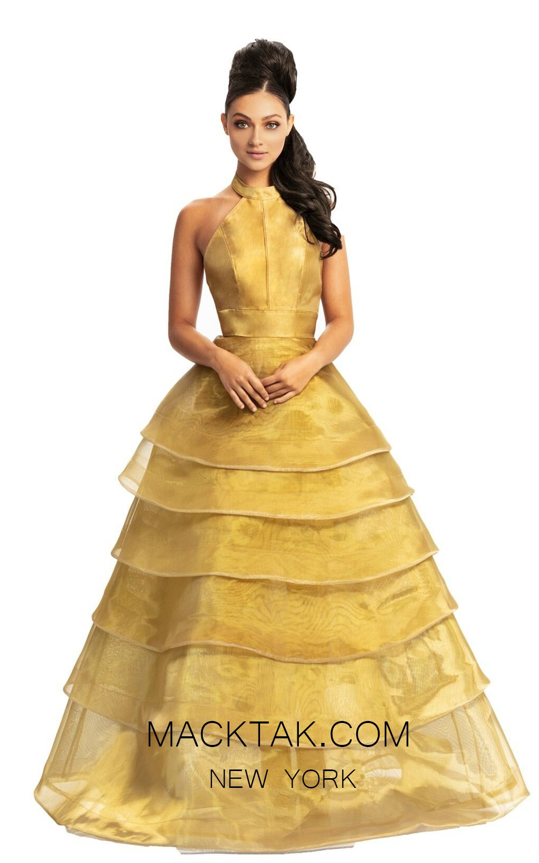 Johnathan Kayne 9093 Gold Front Dress