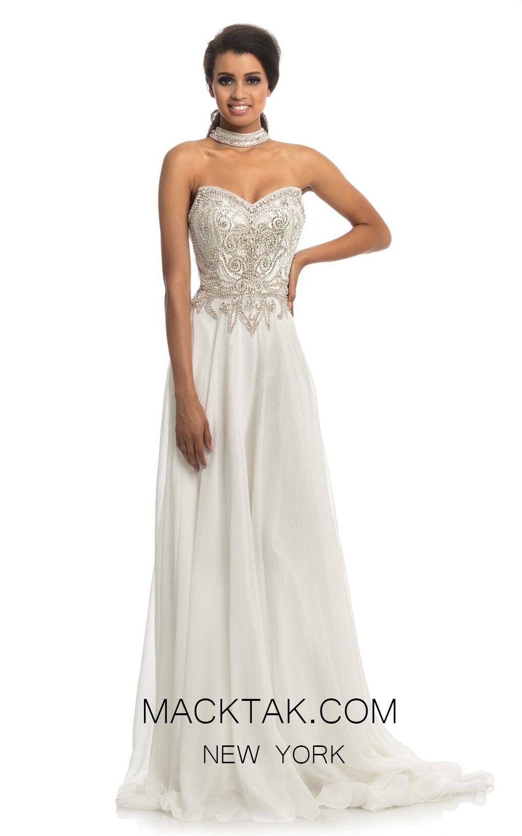 Johnathan Kayne 9111 White Front Dress