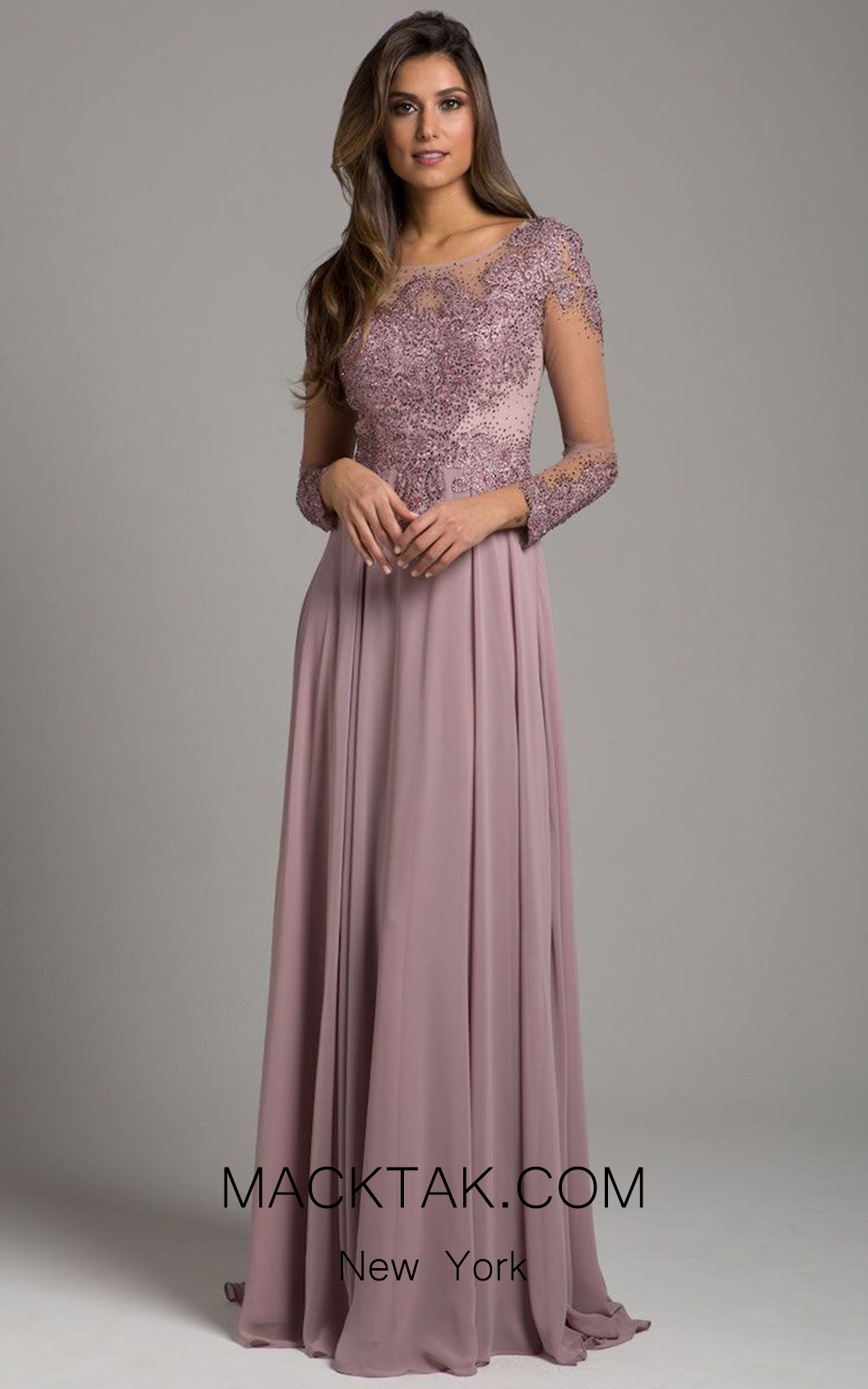 mauve evening dress