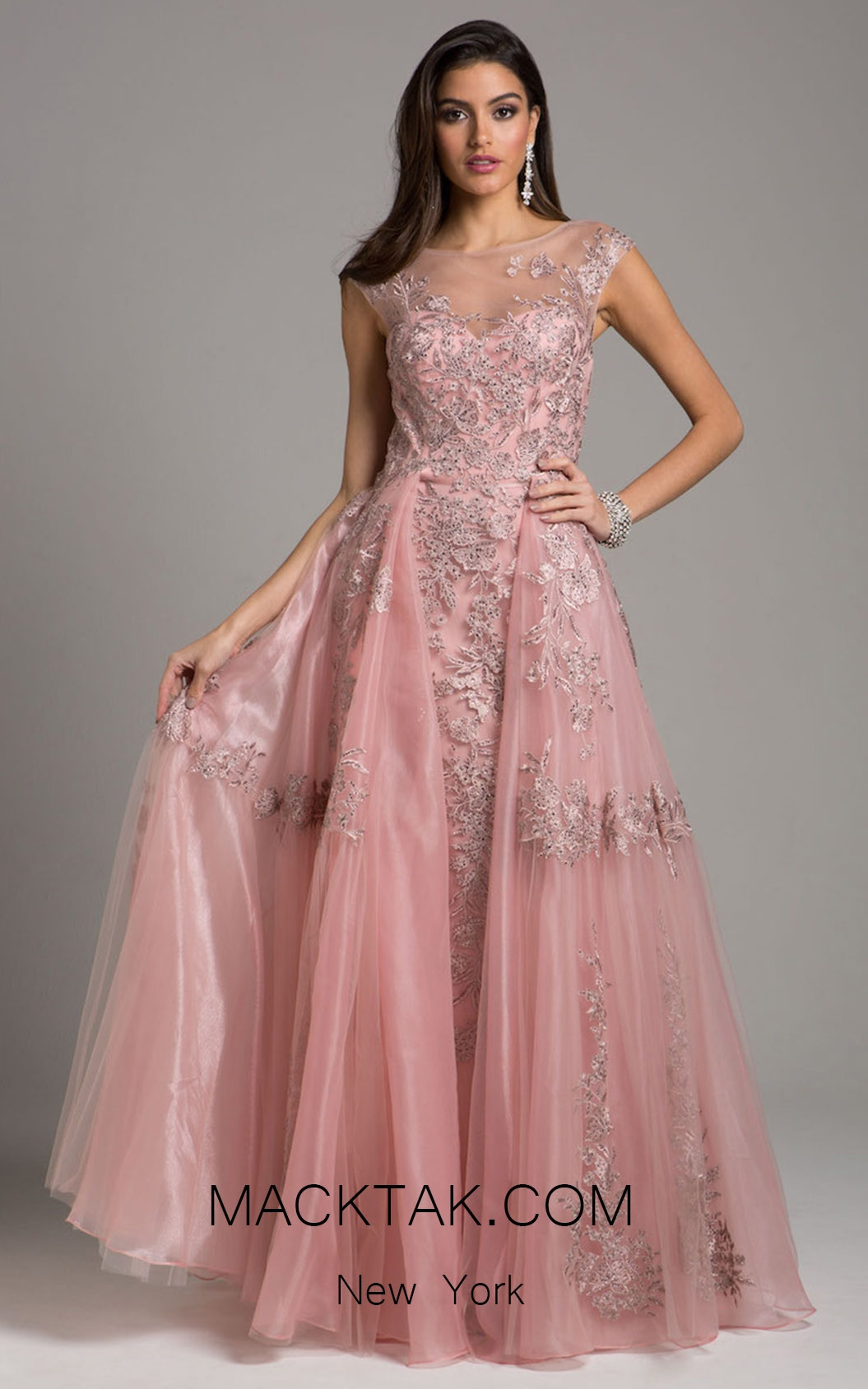 Lara 29946 Mauve Front Evening Dress