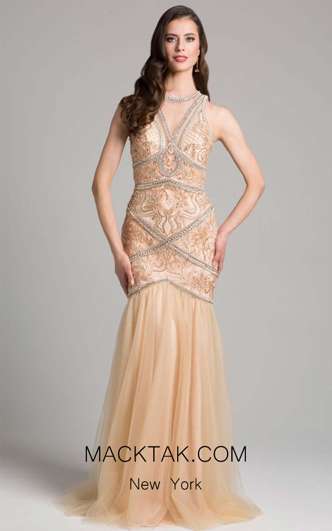 Lara 33206 Light Gold Front Dress