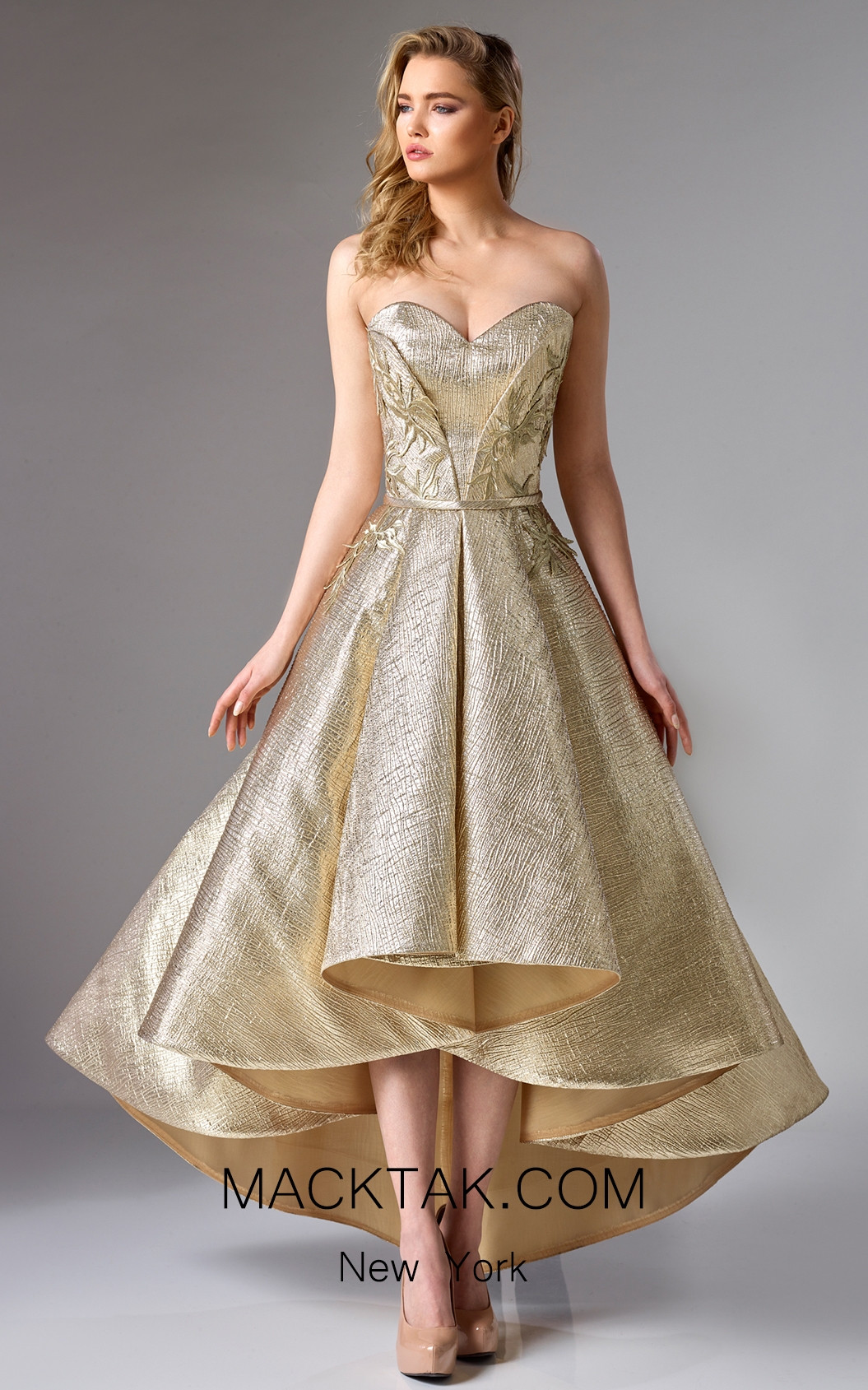 Edward Arsouni FW0273 Gold Front Dress