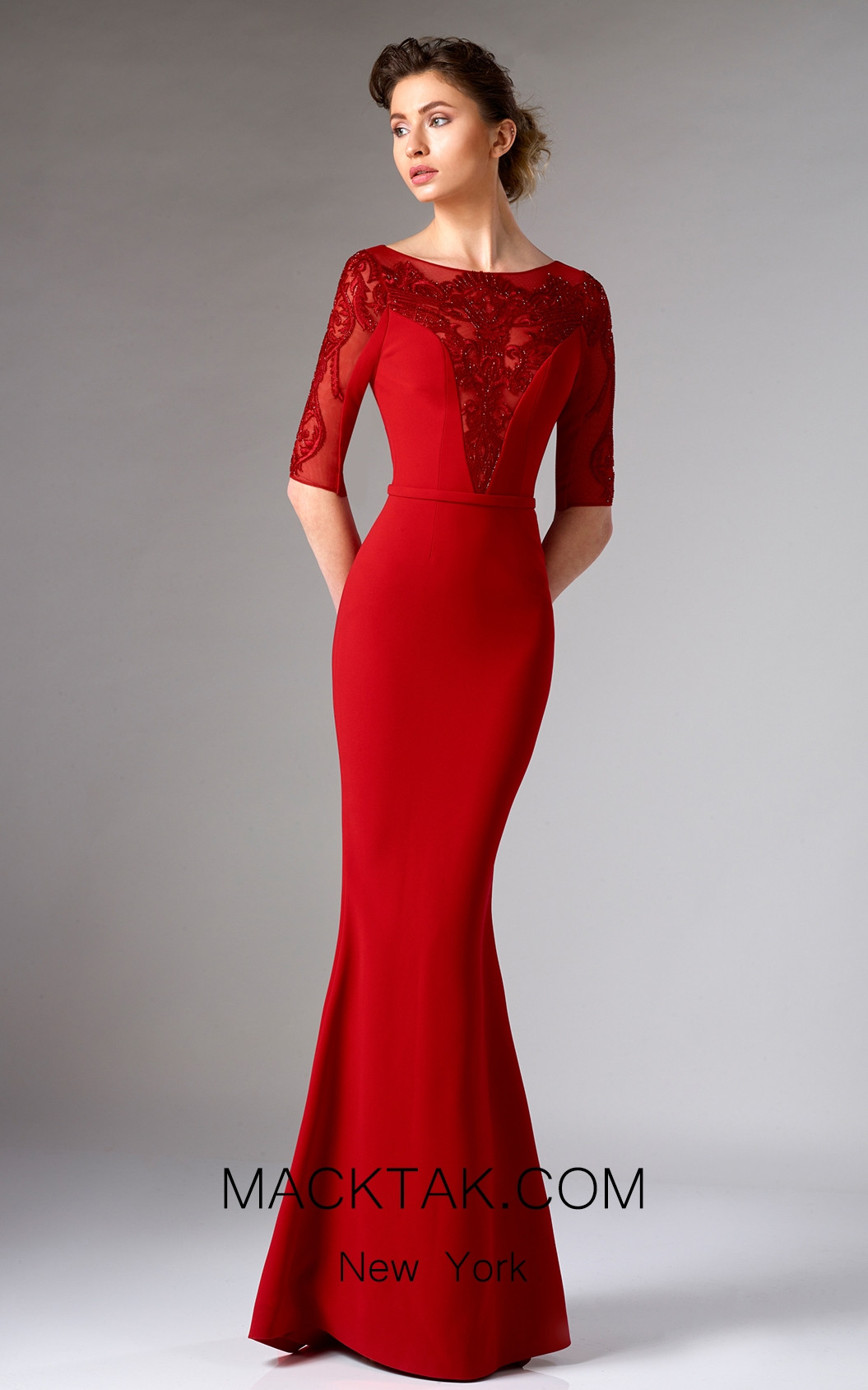 Edward Arsouni FW0294 Red Front Dress