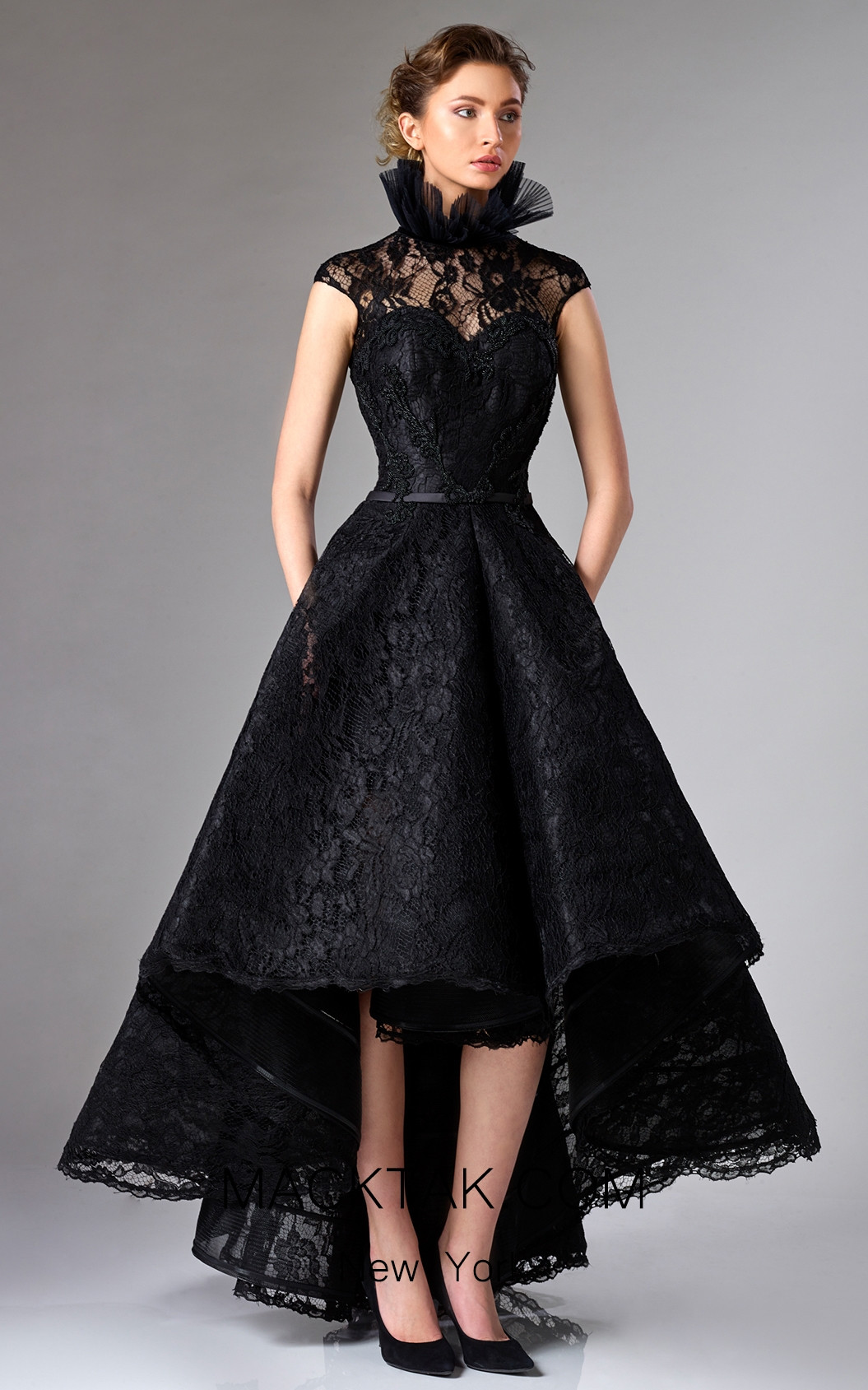 Edward Arsouni FW0319 Black Front Dress