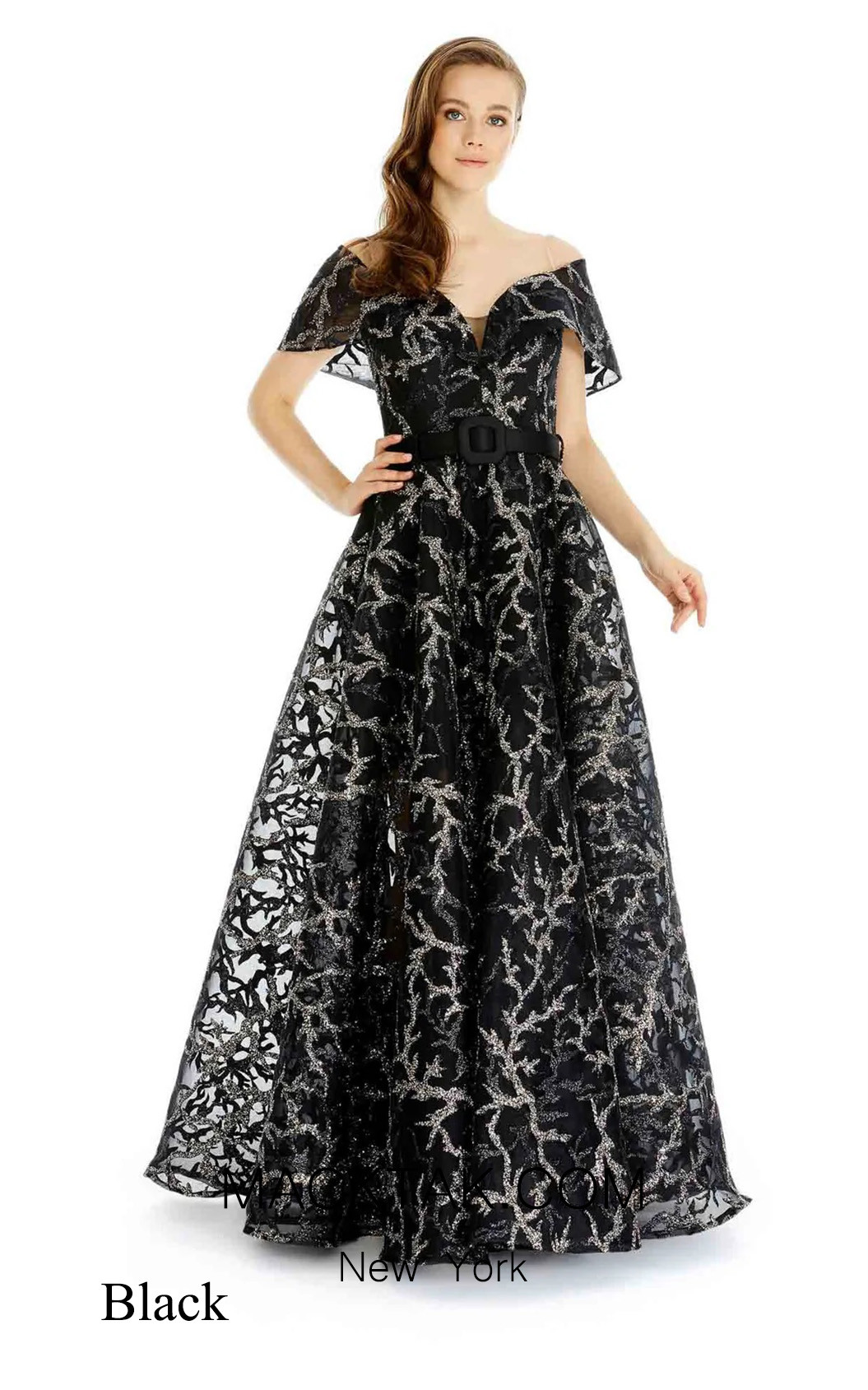 Macktak Couture 4421 Black Front Dress
