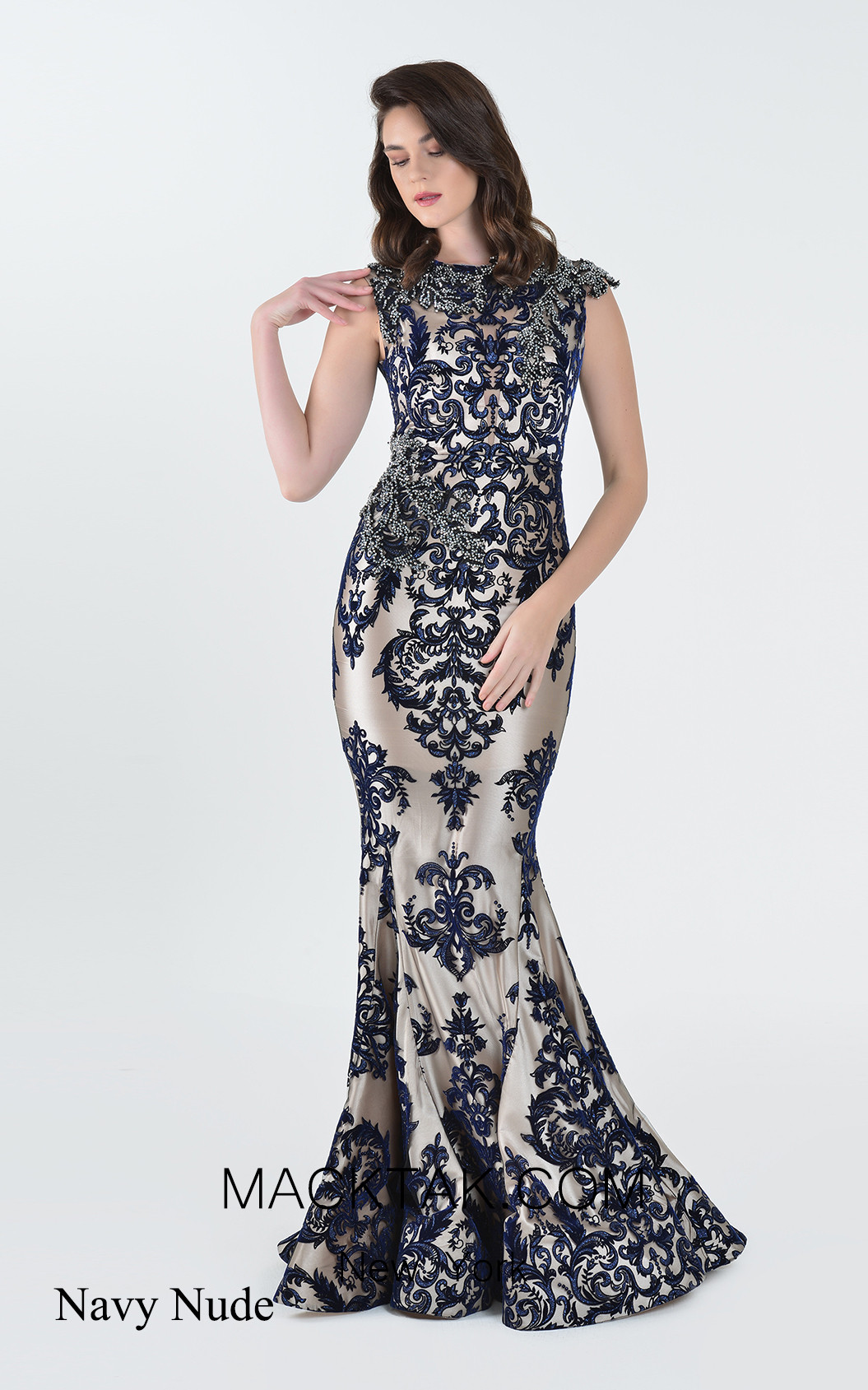 MackTak Couture 5134 Navy Nude Front Dress