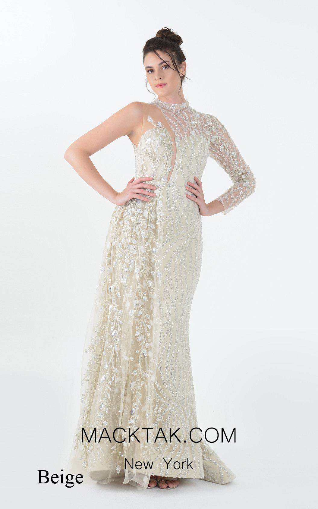 Macktak Couture 5161 Beige Front Dress