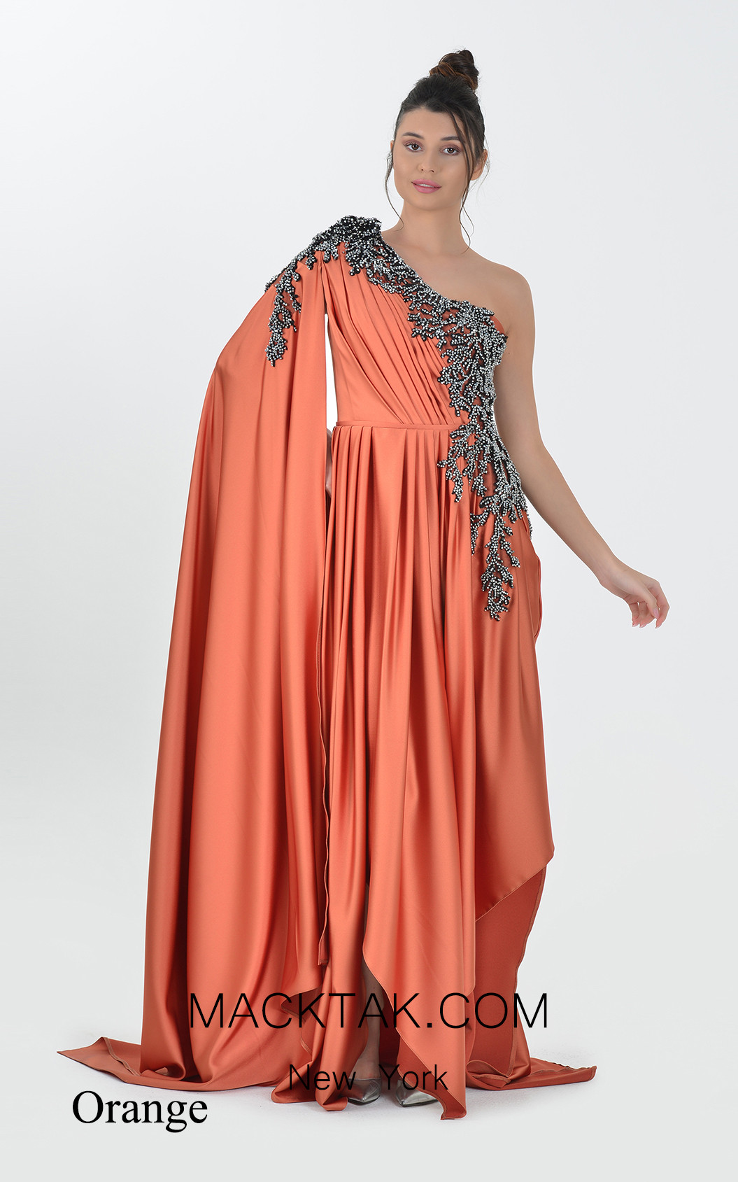 Macktak Couture 5170 Orange Front Dress