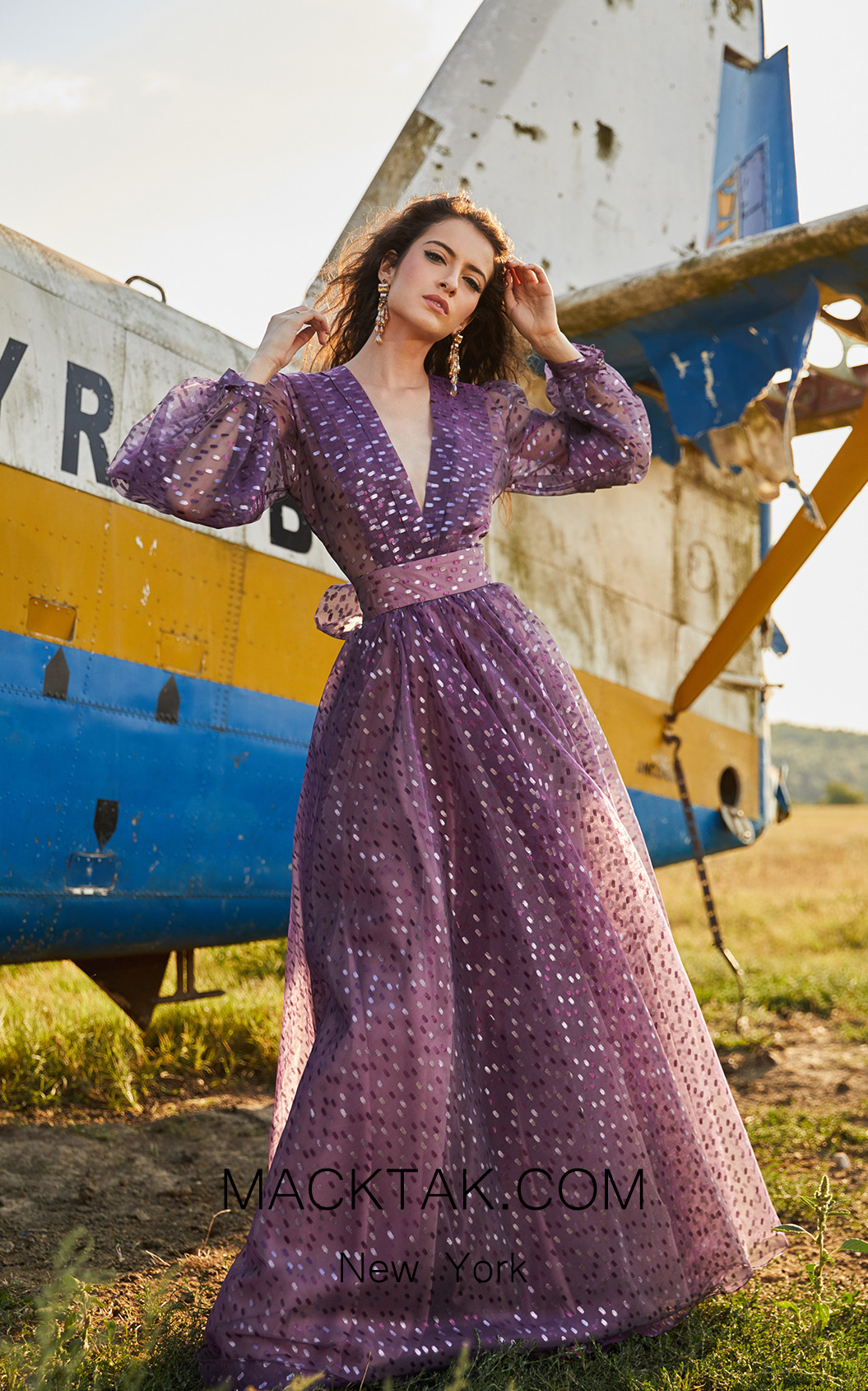Miau By Clara Rotescu Jasmine Light Purple Front Dress