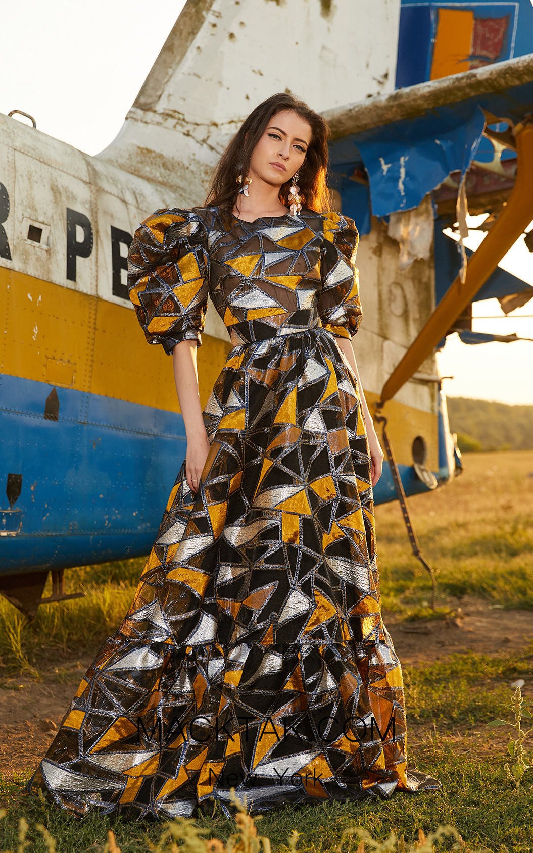 Miau By Clara Rotescu Ryia Yellow Front Dress