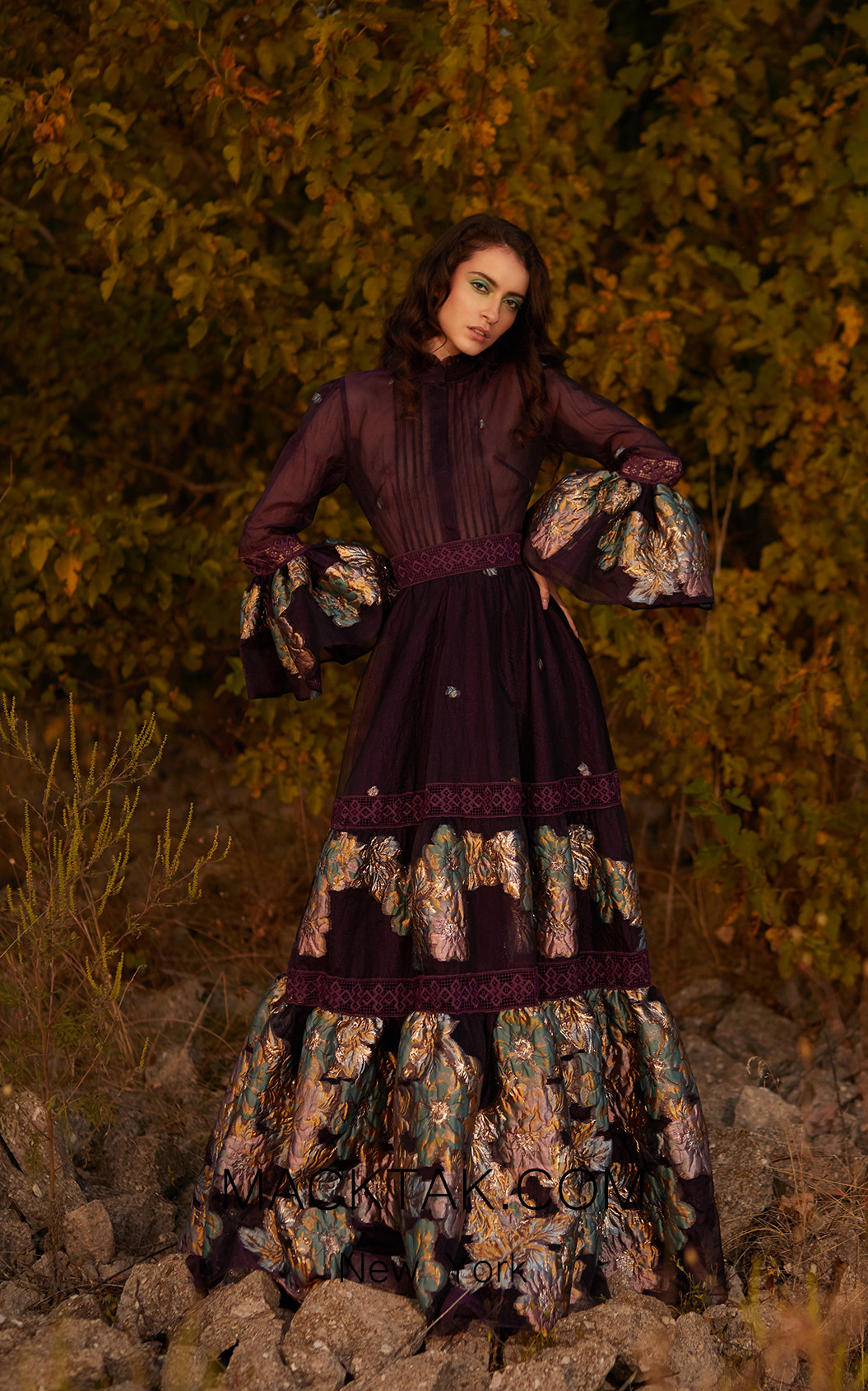 Miau By Clara Rotescu Saanvi Purple Front Dress