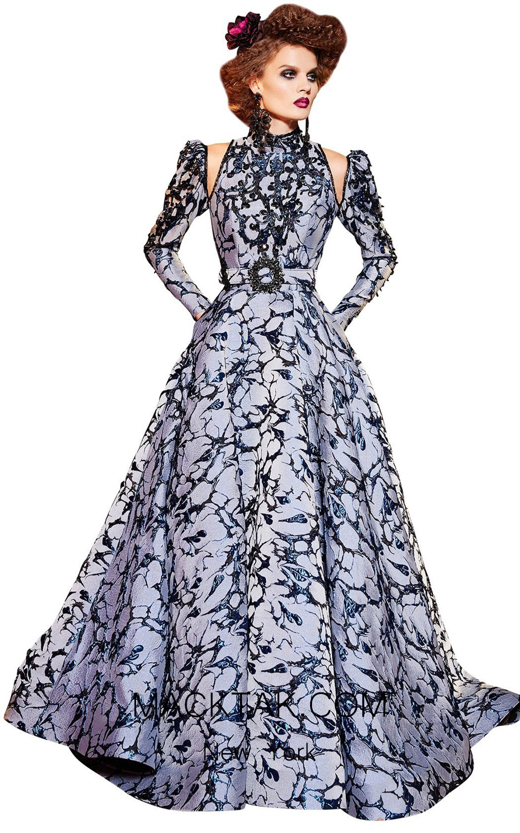 MNM Fouad Sarkis 2428 Blue Front Dress