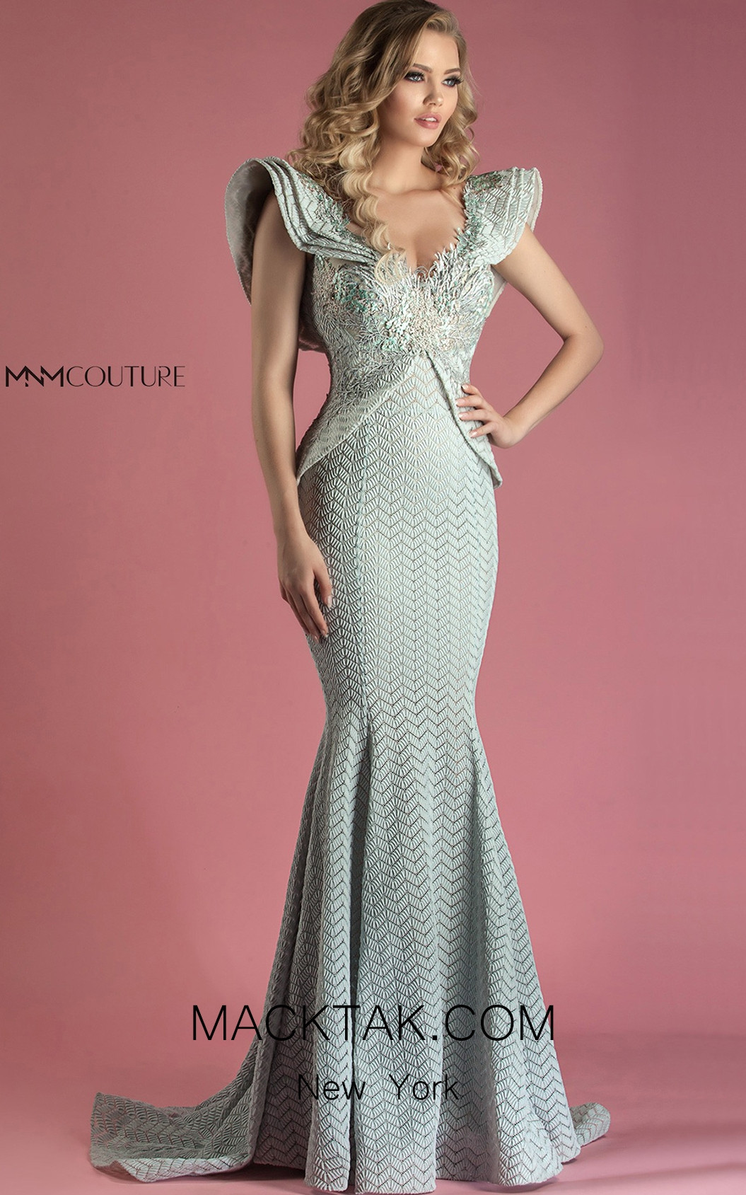 MNM K3545 Front Aqua Dress
