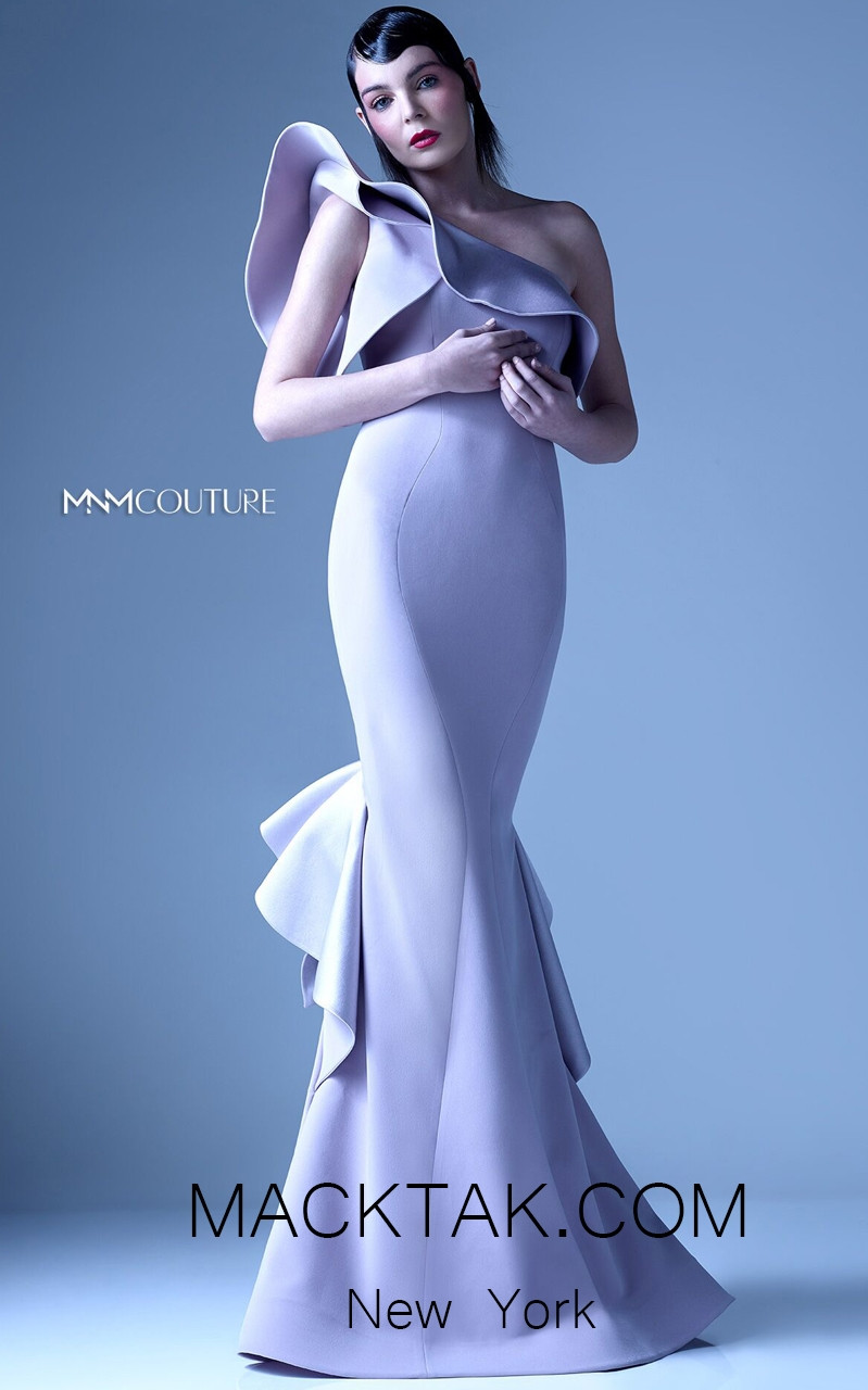 MNM G0960 Gray Front Evening Dress