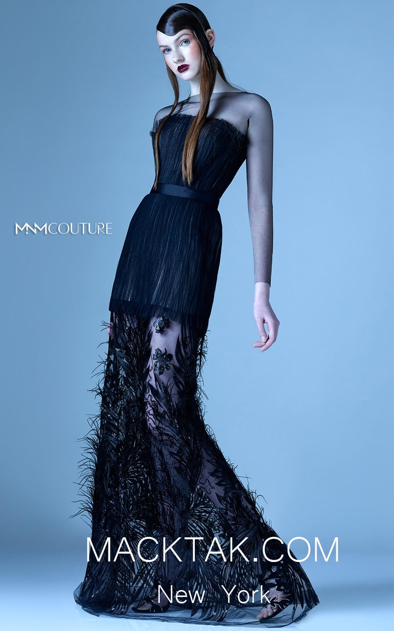 MNM G0970 Black Front Evening Dress