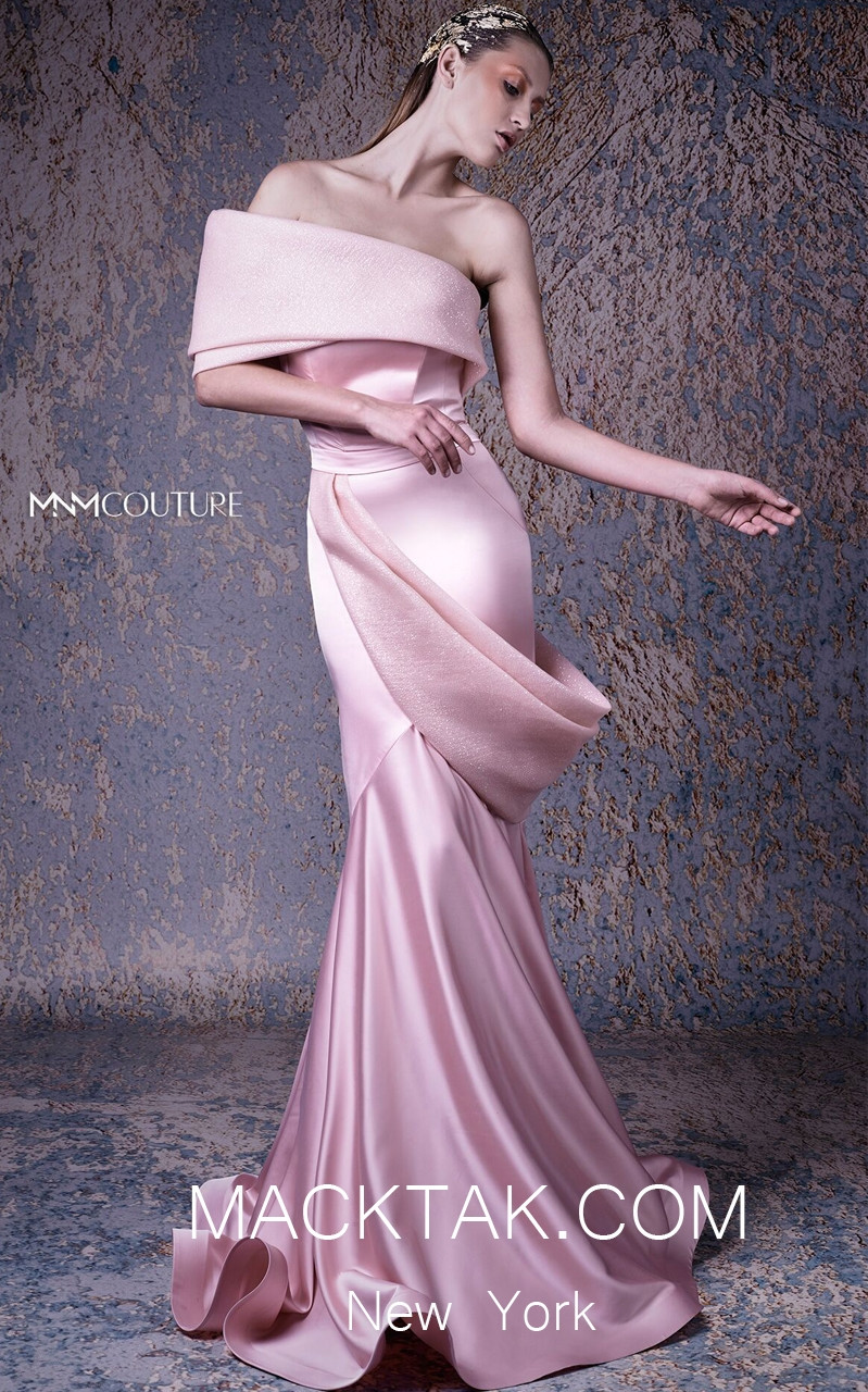 MNM G1038 Pink Front Evening Dress