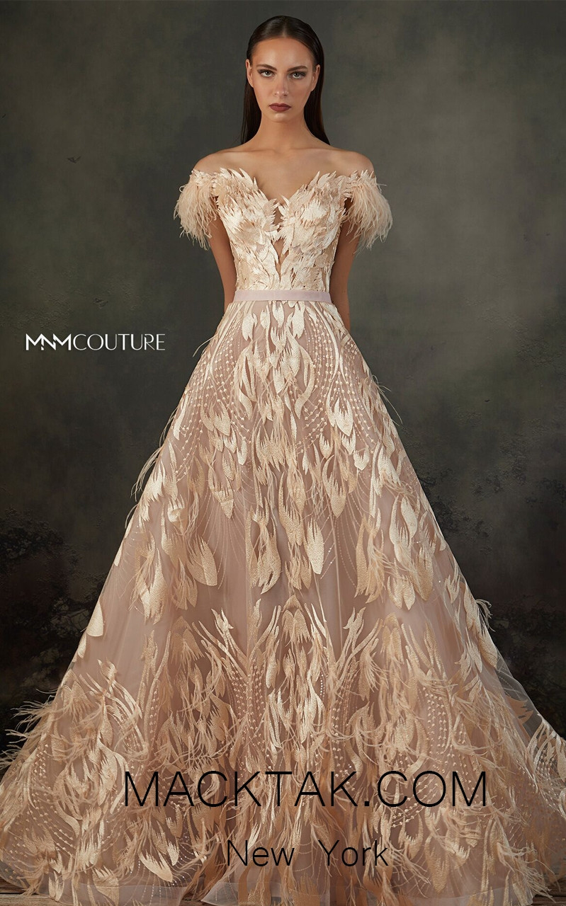 MNM K3659 Salmon Front Evening Dress