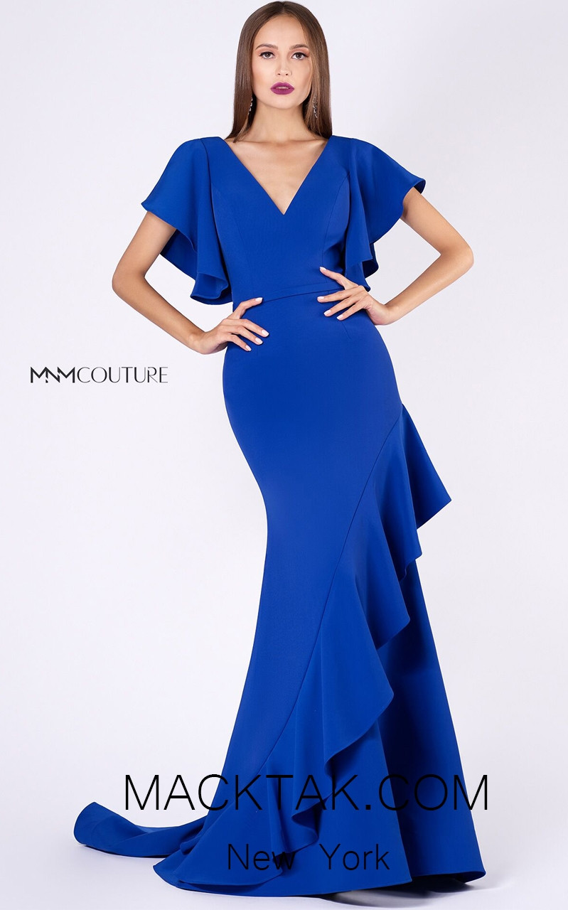 MNM M0036 Royal Blue Front Evening Dress