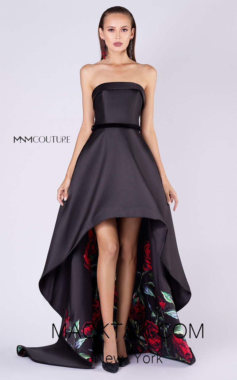 MNM M0046 Black Front Evening Dress